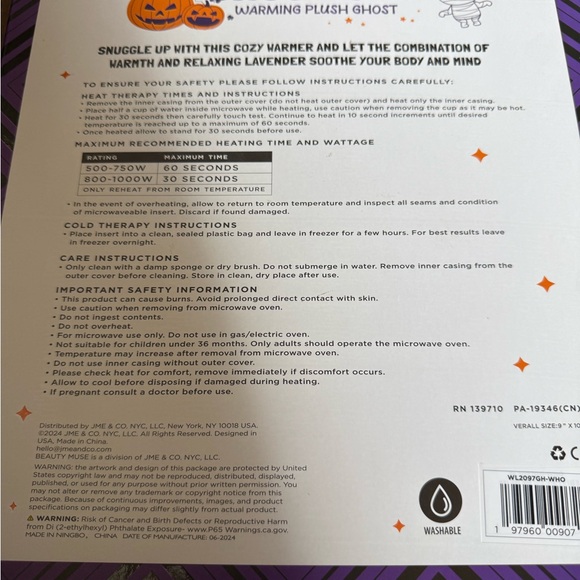 Ghost Warming Snug Bud. Warming Plush, Lavender Scented. - Picture 4 of 7